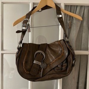Dior Gaucho Brown Leather Saddlebag